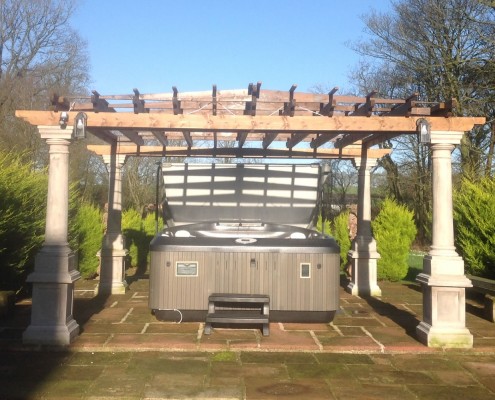 Hot tub in gardens at self catering property in Cumbria Hot tub in gardens at self catering property in Cumbria